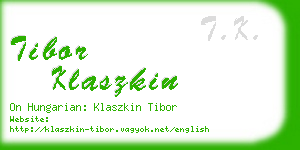 tibor klaszkin business card